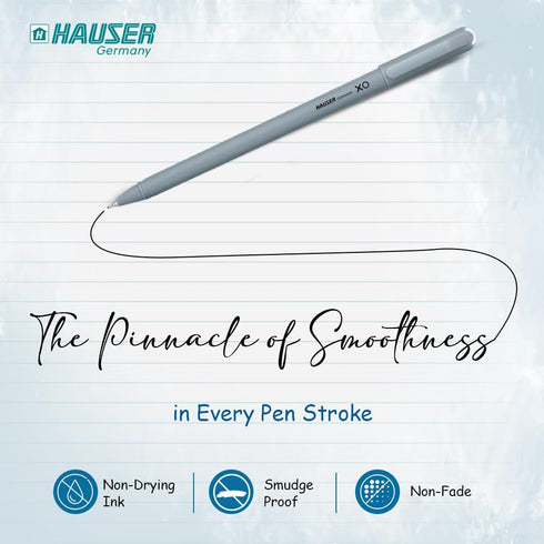 HAUSER XO Black Ballpoint Pens - 50 Pc, 1.00 MM Bold Matte Pens for Back To School and Office Supplies