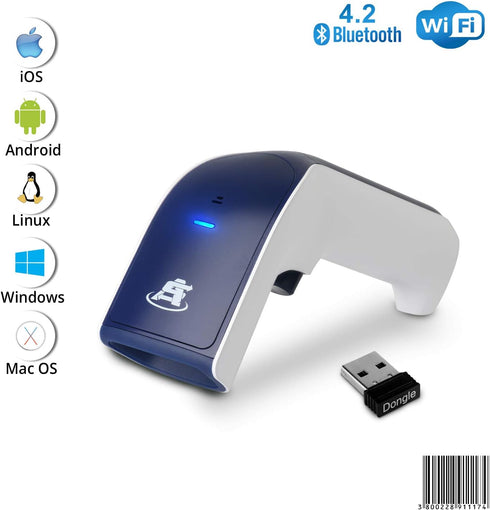 ScanAvenger Wireless Portable 1D Bluetooth Barcode Scanner, Cordless Rechargeable Hand Scanner for Inventory - USB