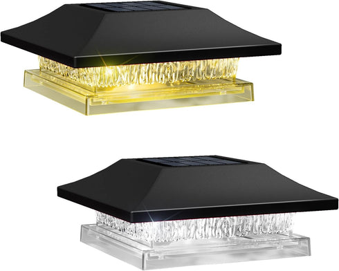 Viewsun 2 Pack Solar Post Cap Lights, Outdoor Fence Solar Powered Cap