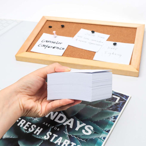 Non-Sticky Blank Notes Cube, 500 Sheets, 3.35x3.35 Inch White Memo Pad for Home Office Writing Supplies
