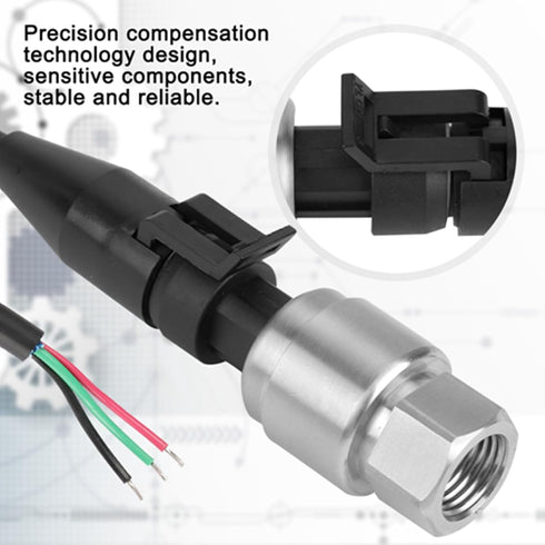 G1/4" Input 5V Output Stainless Pressure Transducer Sensor - 0.5-4.5V / 0-5V for Oil, Fuel, Air, Water (0-1000PSI)