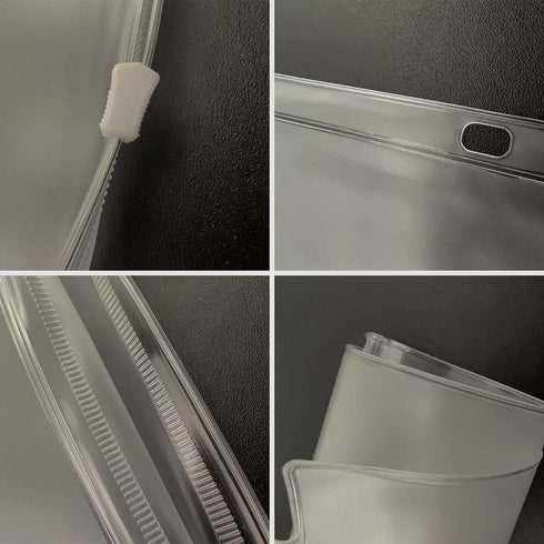 YoeeJob 3 Holes Clear PVC Zipper Binder Pocket Insert Pages, Letter Size, 50 Per Pack for Filing Storage