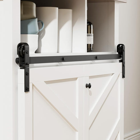 FLYVLIEG 3FT 2 Upgraded Mini Folding Sliding Barn Door Hardware Kit for Doors,Easy Install,Small Cabinet Barn Door