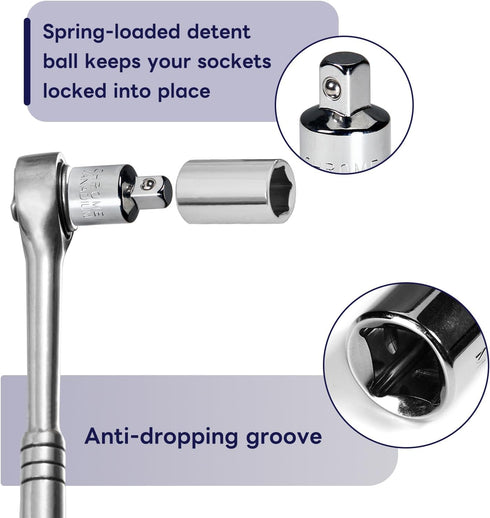 Set 6pcs, 1/4" 3/8" 1/2" Auniwaig Socket Adapter and Reducer SAE Drive Socket Adapter Kit, Square Ratchet Wrench Socket