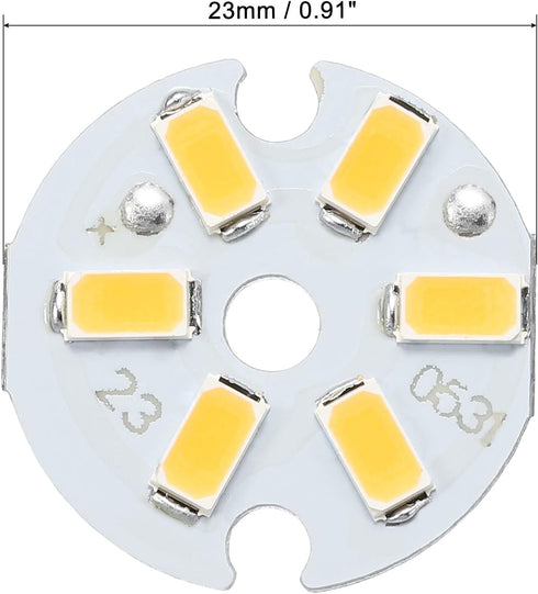 MECCANIXITY COB LED Light Chip Bead 3W 120lm 3000-3200K 23mm 9-11VDC Energy Saving Bulb for Spotlight Floodlight Replacement Warm White 5Pcs by MECCANIXITY