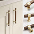 2 Pack Walnut Wooden Drawer Pulls Beech Wood Drawer Handles Wood Hardware for Cabinets Dressers Wood Cabinet knobs