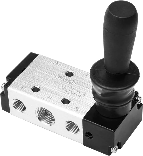 JIUWU 4H210-085 Way Pneumatic Air Hand Lever Operated Valve, Manual Control Valves Port 1/4 Inches