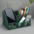 Green Desk Organizer Mesh Drawer Storage, 6 Compartments and Drawer, Desktop Caddy for Stationery, Cosmetics