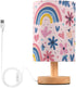 ALAZA Flower Rainbow Heart Lamp for Girls Boys Bedroom Bedside Table Lamp