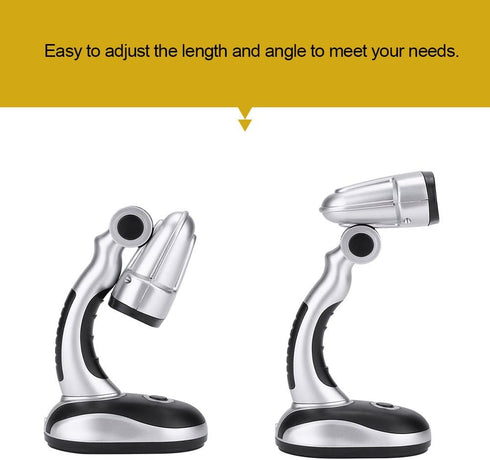 Zerodis Adjustable 12 LED Desk Lamp, Eye Care Reading Table Light, Battery Powered