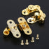 Yetaha Antique Hook Hasp, 6PCS Zinc Alloy Right Lock Clasp Toggle Latch Buckles for Vintage Wooden Box, Gold