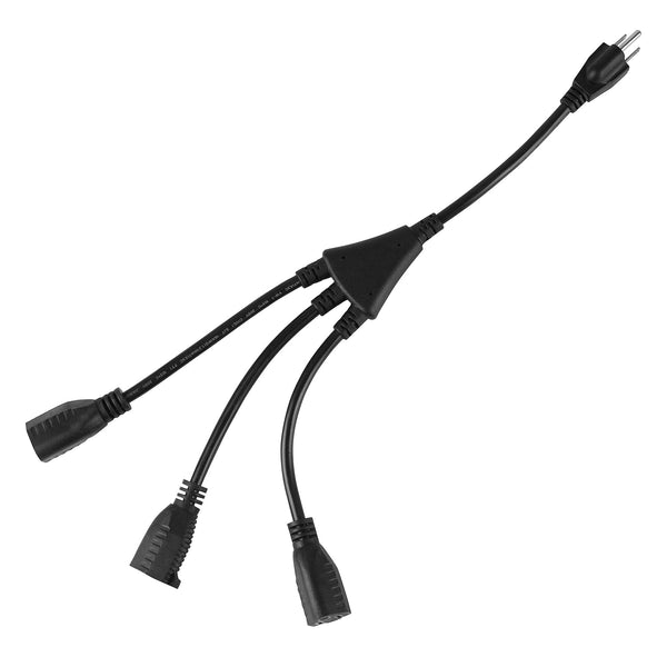 oviitech 1 to 3 Power Cord Splitter Cable, 1.5FT Indoor 3 Prong