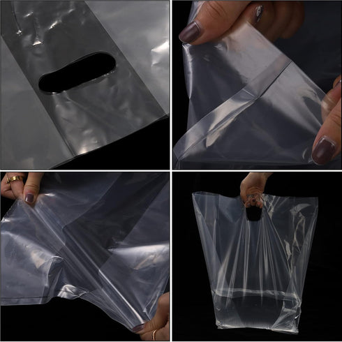 100 4-Cup 9"L 17"H Packaging DEAYOU PCS Large Handle Drinking Poly Bag, Clear Cup Carrier for Coffee Tray, x Plastic
