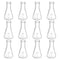 PATIKIL 12 Pcs Erlenmeyer Flask, 25ml Narrow Mouth Graduated Borosilicate Glass for Lab Chemistry Study