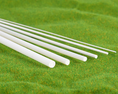 10Pcs White Plastic Rods, Round Solid Bar DIY Model Material ABS Round Stick for DIY Sand Table Model, Length 250mm,