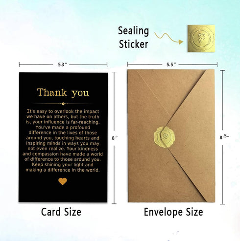 Bestmelo Thank You Card, Appreciation Card, Thank You Gift with Premium Kraft Envelope and Gold Seal Sticker