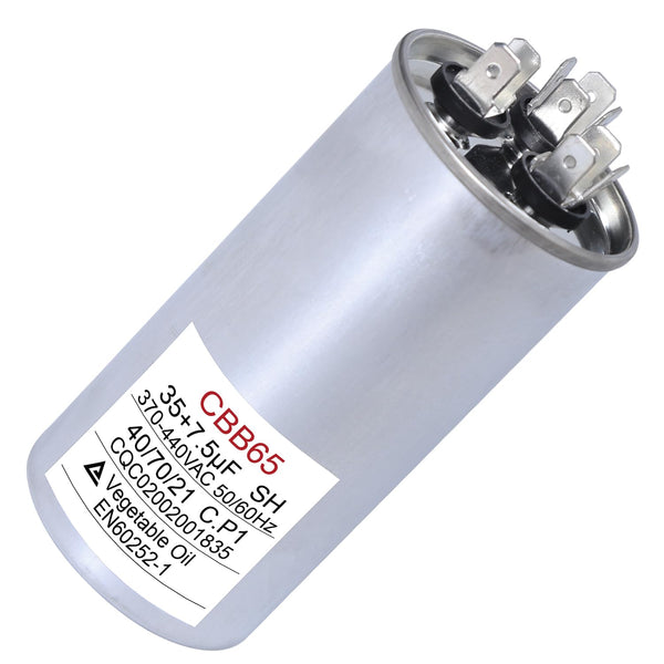 Seentech 35+7.5 uf AC CBB65 Dual Run Round Capacitor, Replacement Part for Condenser and Heat Pump