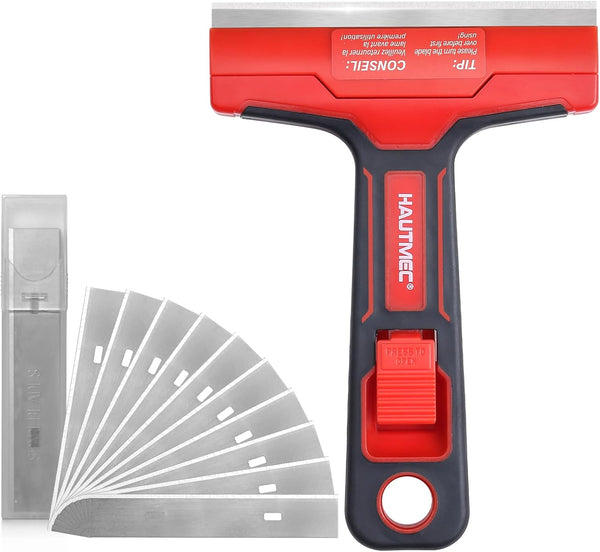 HAUTMEC Razor Blade Scraper Tool, 4" Wider Scraper Tool with 20 Extra