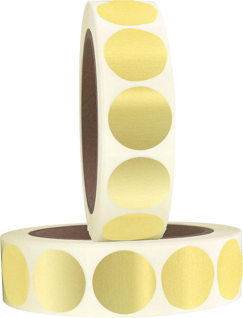 Performore Gold Circle Stickers, 1 Inch Round Labels, Metallic Gold Dots, 1000 Stickers per Roll
