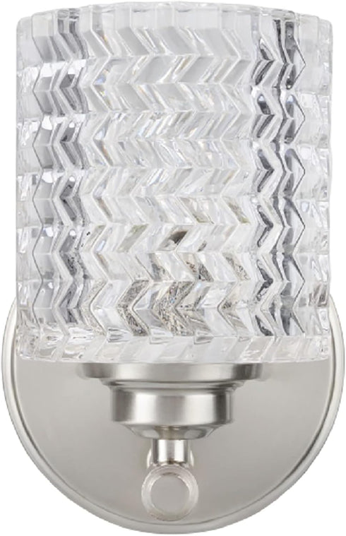 Aspen Creative 62056A, One-Light Metal Bathroom Vanity Wall Light Fixture, 5 1/2" Wide, Transitional