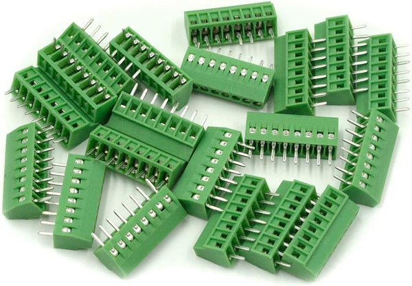 8-Pin 2.54mm Pitch 150V 6A PCB Mount Screw Terminal Block Connector - (20 Pcs)