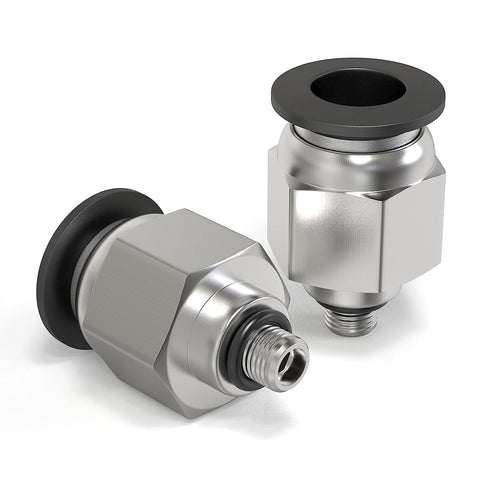 TAILONZ PNEUMATIC Male Straight 3/16 Inch Tube OD x 10-32 Inch UNF Thread Push to Connect Fittings (Pack of 2)