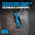 OX Tools Pro Heavy Duty Fixed Blade Folding Knife with Easy Change Blade Button - Quick Fold Action & Strong
