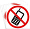 dealzEpic No Cell Phone/Mobile Phone is Prohibited Sign, Self Adhesive Vinyl Decal Sticker, Pack of 4 Pcs