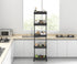 5-Tier Sooyee Plastic Rolling Utility Cart with Wheels, Multi-Functional Storage Trolley for Office, Living Room