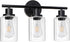 Unicozin Modern Bathroom Light Fixtures, 3 Light Vanity Lights, Black Wall Lamp