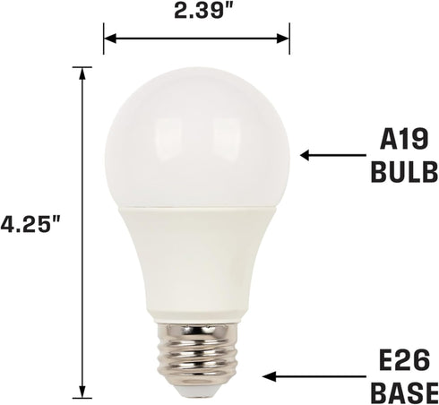 Westinghouse 5228120 14 Watt A19 Bright White LED Light Bulb, 100 Watt Equivalent, Medium Base, 6 Pack