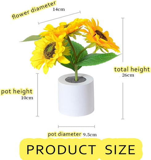 Generic Shimmering 3-Color Dimming, 3D (1PC) Sunflower Lamp, Realistic Modeling, USB Rechargeable Sunflower Night