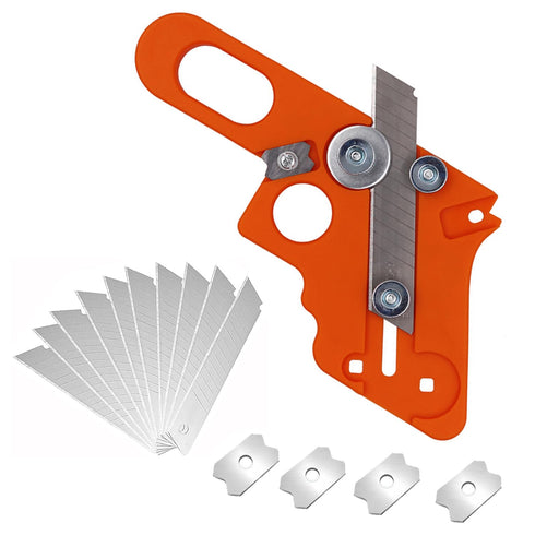 YUENTOEN Edge Banding Trimmer, Veneer Edge Cutter Tool with 10Pcs Blade and 4Pcs Circular Edge Scraper for Woodworking