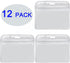 YOUOWO 12 Pack Horizontal ID Card Badge Holders, 3.2 x 3.85 inches, Waterproof Clear Plastic Labels