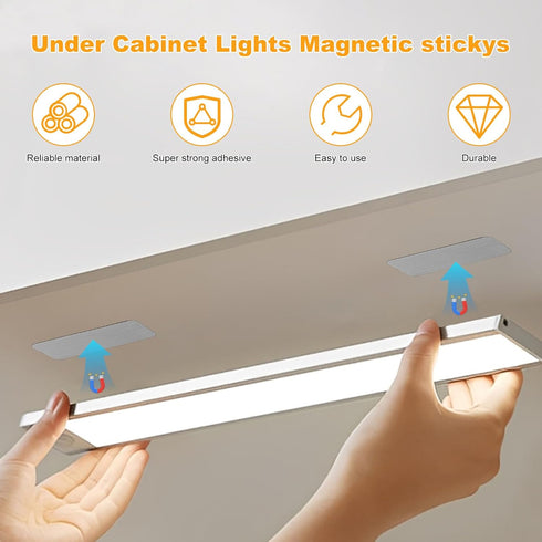 biteyued 12 Counter Pcs Under Cabinet Lights Magnetic stickysReplacement Magnetic Strips with Adhesive Backing