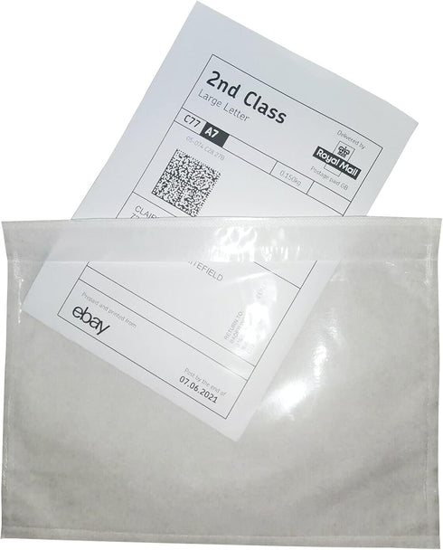 LabelMore 200 pcs 6" x 9" Clear Plastic Adhesive Packing List Envelope Mailing Bag for Shipping Labels