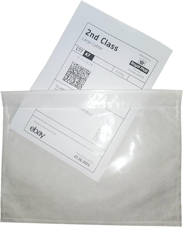 LabelMore 200 pcs 6" x 9" Clear Plastic Adhesive Packing List Envelope Mailing Bag for Shipping Labels