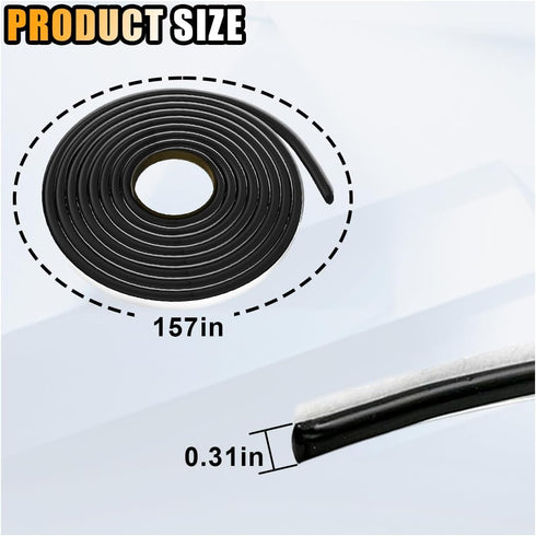 8MM×13Ft Butyl Rubber Sealant Tape, Waterproof Butyl Rope Putty Tape, Headlight RV Sealant Repair Butyl Seal Tape, Sound Deadening Caulk Tape for Sealing Car Part Window Door Windshield by smilfuy