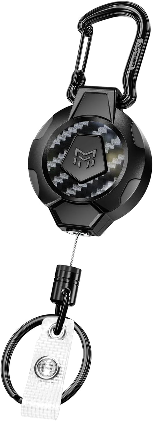 MNGARISTA Upgraded Retractable Keychain, 10 OZ Retraction, 31.5" Stainless Steel Cord, Heavy Duty Carabiner Badge Holder