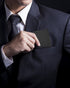 MaxGear Heavy-Duty Metal Business Card Holder - Slim Stainless Steel & ABS Case with Black Titanium Coating