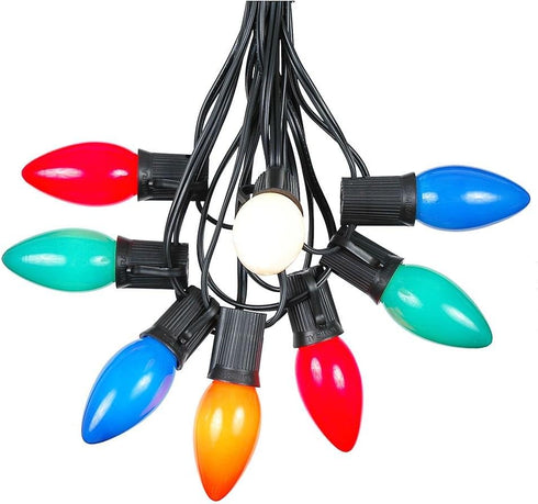 Novelty Lights Multi Hanging Ceramic Christmas String Lights - Retro Fit Traditional