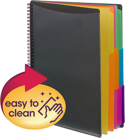 Smead 12 Pocket Poly Project Organizer, Letter Size, 1/3-Cut Tab, Gray with Bright Colors (89207)