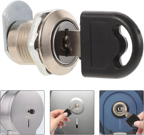 Set Commercial Stainless Steel Lock and Key for Roll Paper Towel Dispenser and Toilet Paper Dispenser Replacement