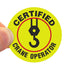 SmartSign Certified Crane Operator Hard Hat Labels, Pack of 5, Retro-Reflective, 2" Circle