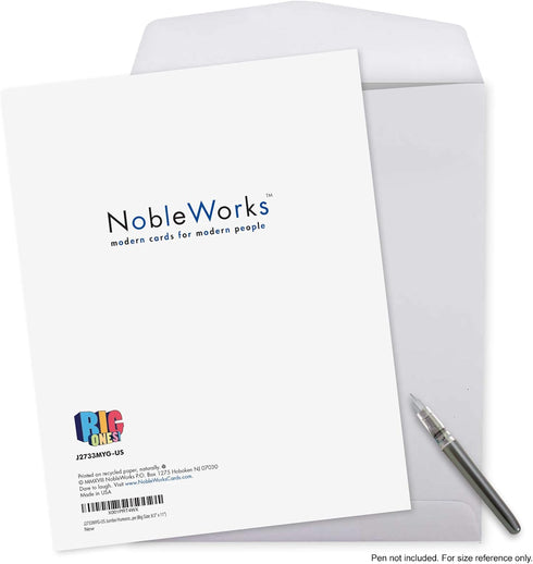 NobleWorks Jumbo Loving Miss You Greeting Card with Envelope, Big 8.5 x 11 Inch, Thinking of You Card from All of Us, A
