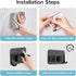 4 Pack nacena No Drill Self Adhesive Broom Mop Holder Wall Mount with Hooks, Heavy Duty Stainless Steel Organizer