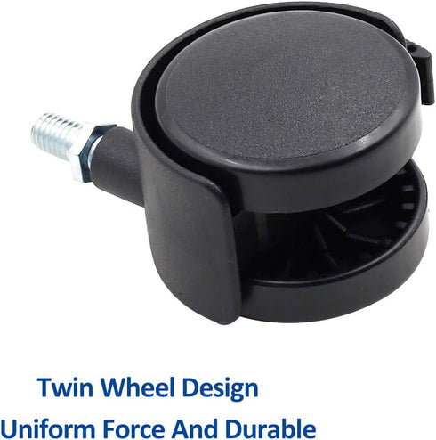 Luomorgo 5Pcs 2 inch Swivel Stem Caster Wheels with Locking Brake for Office Chairs Furniture