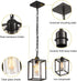 Farmhouse Pendant Light,Black Metal Frame Hanging Light Fixture with Clear Glass Shade Chandelier, Adjustable Chains
