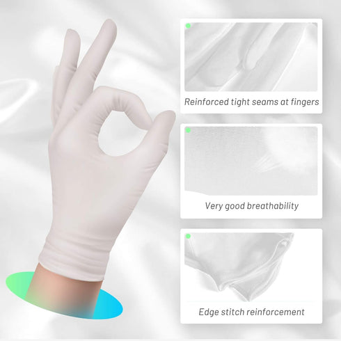 Paxcoo Cotton Gloves for Dry Hands - 20 Pairs Large White for Cosmetic Moisturizing and Inspection