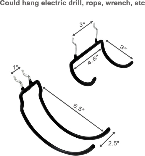 FRIMOONY 12 PCS Heavy Duty Pegboard Hooks for Organizing Various Tools, Compatible with 1/4 Inch Pegboard, Black